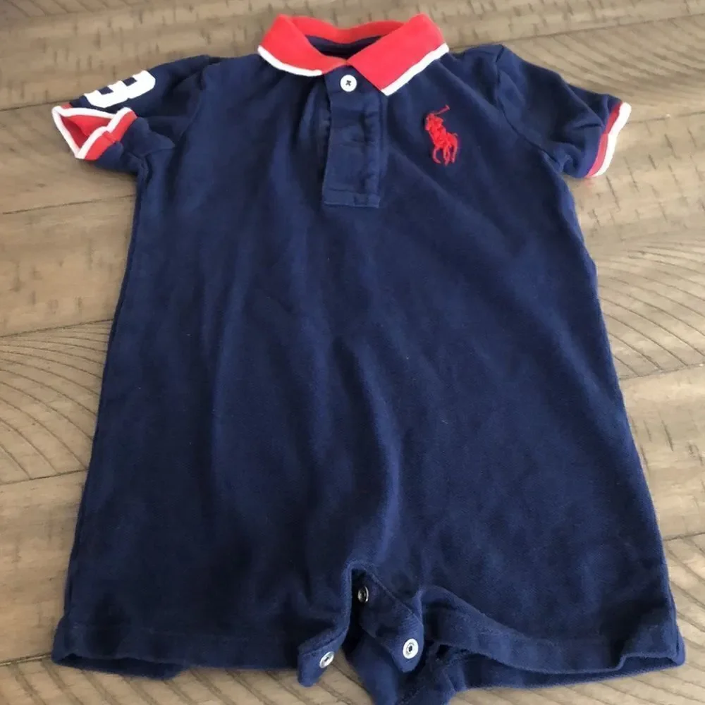 Ralph Lauren Unisex Nautical Vibe 💯 Cotton Onesie Number 3